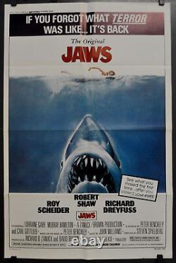 Jaws R1979 ORIG 27X41 NM MOVIE POSTER ROY SCHEIDER ROBERT SHAW RICHARD DREYFUSS