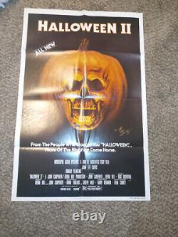 John Carpenter Halloween II 2 Signed Horror movie poster 27x41 Michael Myers