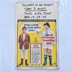 Laurel & Hardy's Laughing 20's 1965 Orig. Movie Poster Rare Window Card 22×14