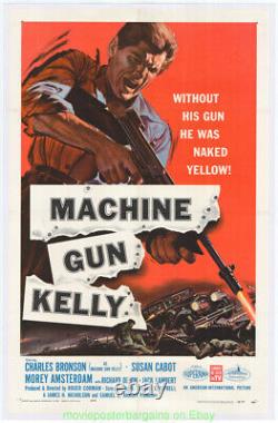 MACHINE GUN KELLY MOVIE POSTER Original 27x41 Linenbacked CHARLES BRONSON 1958