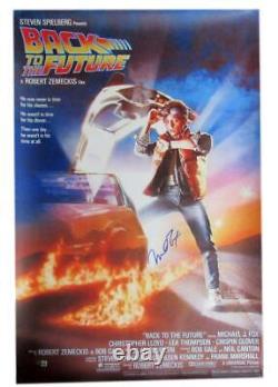 Michael J Fox Autographed 24x36 Movie Poster Back To The Future Beckett