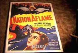 Nation Aflame 1937 Orig Movie Poster Birth Of Nation Related Thomas Dixon Linen