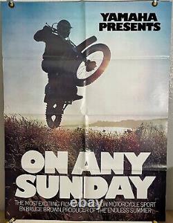 On Any Sunday Ff Original One Sheet Movie Poster Steve Mcqueen Docu (1971)