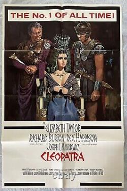 Original 1963 Cleopatra Movie Poster 41x27 Elizabeth Taylor