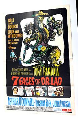 Original 1964 One Sheet 7 Faces of Dr. Lao suspense horror movie poster