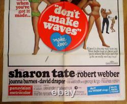 Original 1967 Don't Make Waves (Make Love) One Sheet Movie Poster! Sharon Tate