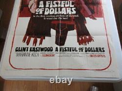 Original A Fistful of Dollars 1966 27x41 Movie Poster 1 Sheet
