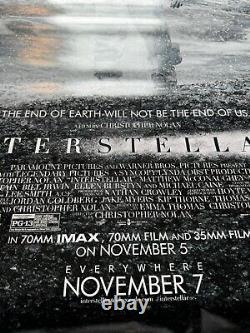 Original D/s Interstellar Movie Poster 27/40 Rare Imax Version 2014see Pics