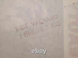 Original MOVIE POSTER 1953 1 Sheet Ride Vaquero