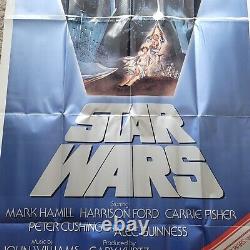 Original Star Wars is Back 1982 Movie Poster 27 x 41 Revenge of Jedi Teaser