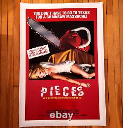 Pieces (1981) Movie Poster Original 1SH 27x41 Horror US Linen Backed
