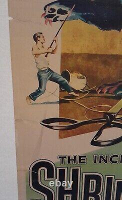 Poster on linen THE INCREDIBLE SHRINKING MAN 1957 ORIGINAL 14x36 LINENBACKED