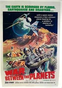 Poster on linen WAR BETWEEN THE PLANETS 1966 USA 1Sht 27x41 LINENBACKED Rare HTF