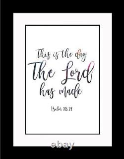 Psalm 11824 This is Poster Print Picture or Framed Wall Art Christian Gifts