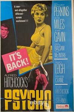 Psycho Original 1965 Re-release Vintage Alfred Hitchcock Movie Poster Framed