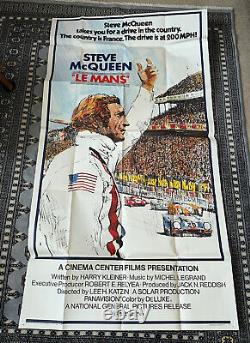 RARE 1971 Le Mans STEVE McQUEEN Original 3 Sheet Movie Poster Formula 1 Race Car