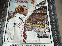 RARE 1971 Le Mans STEVE McQUEEN Original 3 Sheet Movie Poster Formula 1 Race Car