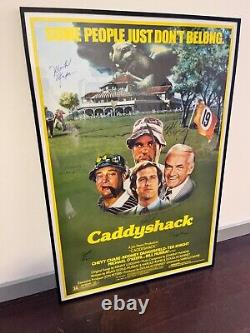 RARE- Caddyshack Movie Poster Autographed by Chase, Murray +4 more, COA