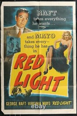 RED LIGHT George Raft ORIGINAL NOIR 1949 RARE ONE SHEET MOVIE POSTER 27 x 41
