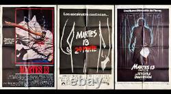 Rare Friday the 13th Trilogy (Part I-3D 1980-1982) Spanish Movie Poster Bundle