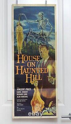 Rare Orig 1958 House on Haunted Hill Insert Vintage Movie Poster Vincent Price