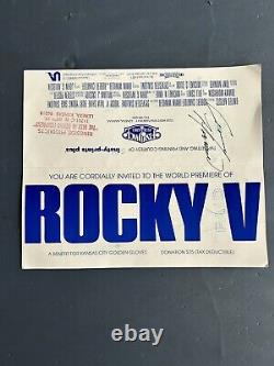 Rocky V Original Premier Poster And Signed Invitation/Ticket Sheet