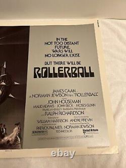 Rollerball Original Uk Vintage Movie Poster Linen Nm C9 1975