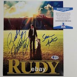 Rudy Ruettiger & Sean Astin dual signed 8x10 Movie Poster Photo 1 BAS COA