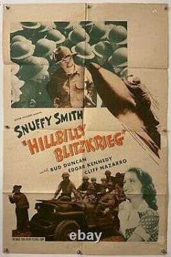 SNUFFY SMITH HILLBILLY BLITZKRIEG Original One Sheet Movie Poster 1942 RARE