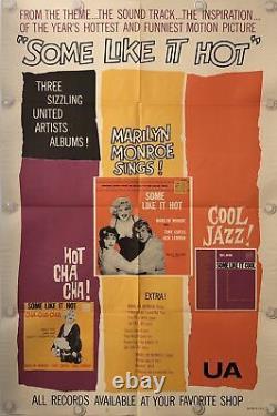 SOME LIKE IT HOT Original Soundtrack One Sheet Movie Poster 1959 RARE