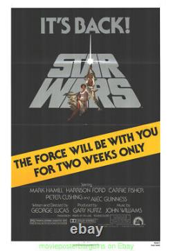 STAR WARS MOVIE POSTER Original 27x41 Folded R1981 Very Fine Condition One Sheet