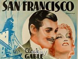 San Francisco Original Movie Poster. 1936 Swedish Linen-backed