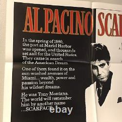 Scarface ORIGINAL 1983 FOLDED 27 x 41 One Sheet Poster VTG 830167 Al Pacino