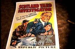 Scotland Yard Investigator Orig Movie Poster 1945 Linen Erich Von Stoheim