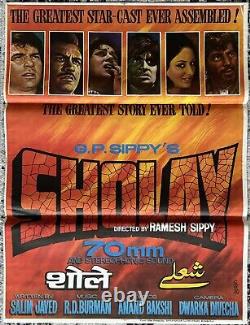 Sholay 1975 Dharmendra Original Indian 1-sheet Movie Poster Near Mint