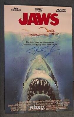Signed Steven Spielberg Jaws 1977 Movie Poster 11x17 Heritage COA 42508