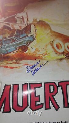 Steven Spielberg Peterbilt Duel Truck Movie poster horror Dennis Weaver signed