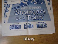 Strangers on a Train movie poster Orig, 1sh Movie Poster R57 Hitchcock, Granger