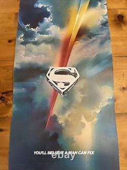 Superman Original Vintage 1978 Movie Poster 14X36 DC Comics