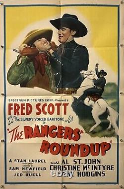 THE RANGERS' ROUNDUP Original One Sheet Movie Poster 1938 VERY RARE