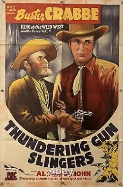 THUNDERING GUN SLINGERS Original One Sheet Movie Poster 1944 VERY RARE