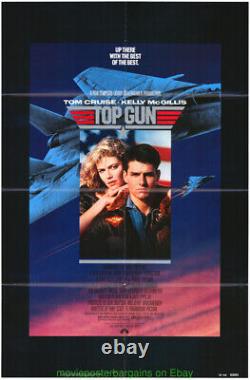 TOP GUN MOVIE POSTER 1986 TOM CRUISE 27x40 Original Folded N. MINT. One Sheet