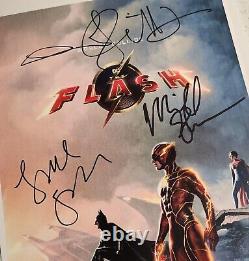 The Flash 2023 SIGNED Movie Poster Ezra Miller James Gunn + 2 AUTOGRAPHED 11X17