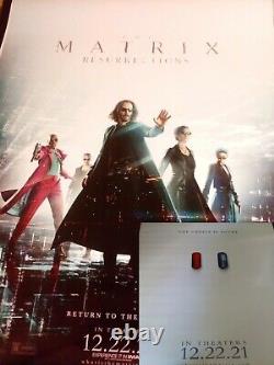 The Matrix Resurrections 27x40 Original Double Sided Theater Poster+ Pill Poster