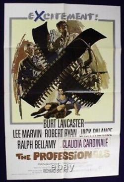 The Professionals Original Near Mint Movie Poster 1966 Lee Marvin Burt Lancaster