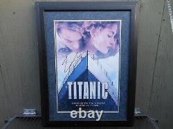 Titanic Mini Framed 1997 Movie Poster Leonardo Dicaprio Kate Winslet AUTOGRAPHED