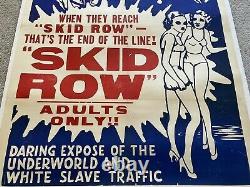 Vintage 1956 Skid Row Movie Poster 27x41 Linen Backed