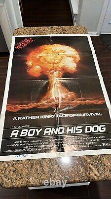 Vintage 1975 Original Movie Poster A Boy And His Dog 41x27 Folded Autographed