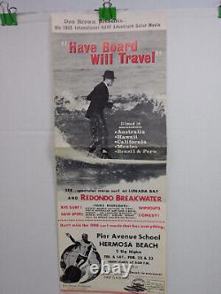 Vintage Orig. Surf Movie Poster Have Board Will Travel Don Brown 1963 24x8.5