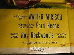 Vintage Original 1952 Bomba & The Jungle Girl 3 Sheet Bottom 1/2 Movie Poster